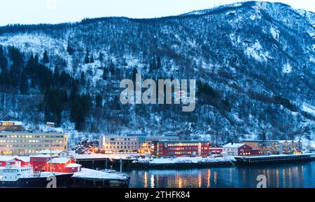 Kreuzfahrthafen Narvik, Narvik, Norwegen. November 2023. Stockfoto