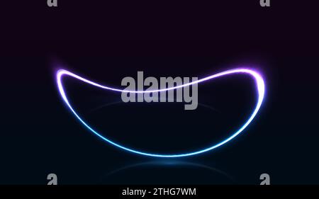 Neonkreis-Lichtlinie auf dem Boden Stock Vektor