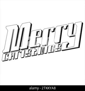 Vektor Weihnachten Handschrift Schriftzüge von 2024 Jahren. Frohe Weihnachten. Isolierter fettgedruckter Text für Karte, Design, Flyer, Banner, Poster Stock Vektor