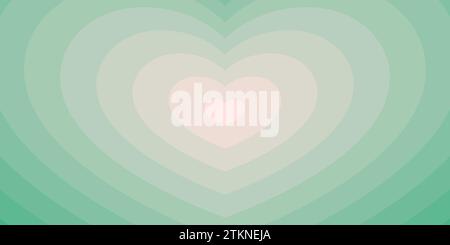 Grooviger Hintergrund mit einem Tunnel aus konzentrischen Herzen. Romantische und niedliche Illustration in einem trendigen Girly Preppy Design. Stock Vektor