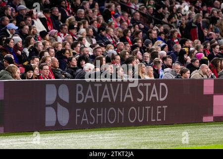 Amsterdam, Niederlande. Dezember 2023. AMSTERDAM, NIEDERLANDE - 20. DEZEMBER: Batavia Stad während des Spiels der UEFA Women's Champions League zwischen AFC Ajax und FC Bayern M?nchen am 20. Dezember 2023 in der Johan Cruijff Arena in Amsterdam. (Foto von Patrick Goosen/Orange Pictures) Credit: dpa/Alamy Live News Stockfoto