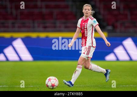 Amsterdam, Niederlande. Dezember 2023. AMSTERDAM, NIEDERLANDE - 20. DEZEMBER: Nadine Noordam vom AFC Ajax während des Spiels der UEFA Women's Champions League zwischen AFC Ajax und FC Bayern M?nchen in der Johan Cruijff Arena am 20. Dezember 2023 in Amsterdam. (Foto von Patrick Goosen/Orange Pictures) Credit: dpa/Alamy Live News Stockfoto