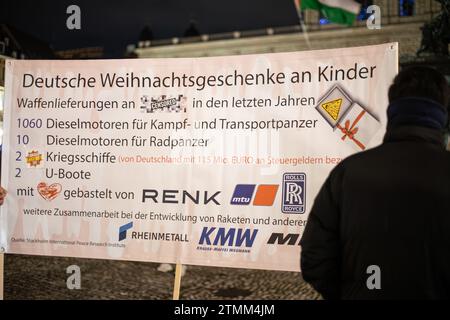 München, Deutschland. Dezember 2023. Palästina spricht, denn jeden mittwoch organisierte eine Kundgebung in München am 20. Dezember 2023. Ihre Forderungen: " Stoppt den Völkermord " und " beendet die israelische Apartheid ". (Foto: Alexander Pohl/SIPA USA) Credit: SIPA USA/Alamy Live News Stockfoto