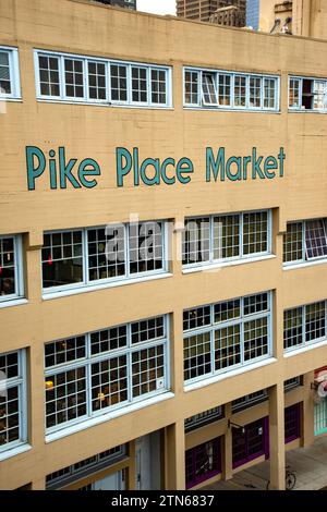 Pike Place Market im Herzen von Seattle, Washington Stockfoto