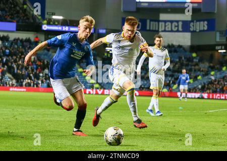 Glasgow, Großbritannien. Dezember 2023. Nach dem Sieg des Viaplay Cup am 17. Januar im Hampden Park spielen die Rangers nun auf ihrem Heimstadion im Ibrox Stadium in Glasgow, Schottland. Die Rangers liegen jetzt nur noch 5 Punkte hinter Celtic und haben zwei Spiele in der Hand, daher ist das Ergebnis dieses Spiels sehr wichtig. Quelle: Findlay/Alamy Live News Stockfoto