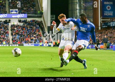 Glasgow, Großbritannien. Dezember 2023. Nach dem Sieg des Viaplay Cup am 17. Januar im Hampden Park spielen die Rangers nun auf ihrem Heimstadion im Ibrox Stadium in Glasgow, Schottland. Die Rangers liegen jetzt nur noch 5 Punkte hinter Celtic und haben zwei Spiele in der Hand, daher ist das Ergebnis dieses Spiels sehr wichtig. Quelle: Findlay/Alamy Live News Stockfoto