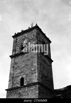 12/31/1974. Blick auf den Turm der Toboso-Kirche (Toledo). Quelle: Album / Archivo ABC / Manuel Sanz Bermejo Stockfoto