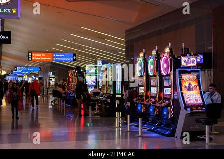 Allgemeine Ansicht des Harry Reid International Airport Terminal 3 in Las Vegas, Nevada, USA. Bild aufgenommen am 11. Dezember 2023. © Belinda Jiao Jiao. Stockfoto