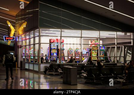 Allgemeine Ansicht des Harry Reid International Airport Terminal 3 in Las Vegas, Nevada, USA. Bild aufgenommen am 11. Dezember 2023. © Belinda Jiao Jiao. Stockfoto