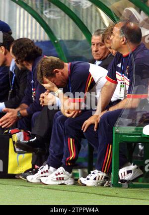 Linse (Frankreich), 24.06.1998. Die erste Runde der Fußball-Weltmeisterschaft in Frankreich, ein Spiel im Feliz Bollaert-Stadion, zwischen den bulgarischen und spanischen Teams. Foto: Miguel Berrocal. Quelle: Album / Archivo ABC / Miguel Berrocal Stockfoto