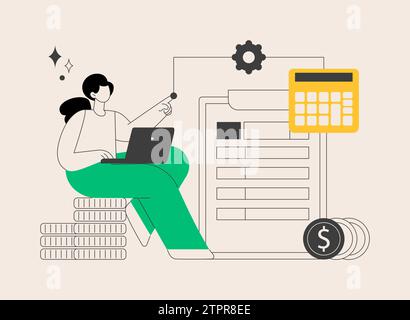 Nettoeinkommen Berechnung abstrakter Konzept Vektor Illustration. Stock Vektor