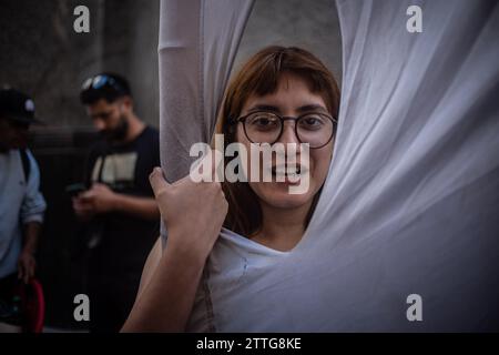 Buenos Aires, Buenos Aires, Argentinien. Dezember 2023. Es war die erste Herausforderung für den Versuch, fast einen Belagerungszustand durch Milei und Bullrich durchzusetzen. (Kreditbild: © Daniella Fernandez Realin/ZUMA Press Wire) NUR REDAKTIONELLE VERWENDUNG! Nicht für kommerzielle ZWECKE! Stockfoto