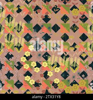 Kleine ditsy Blumen nahtloser Hintergrund. Hübsches botanisches Design. Kleine handgezeichnete Blütenknospen, winzige Blätter Vektor-Illustration. Stock Vektor