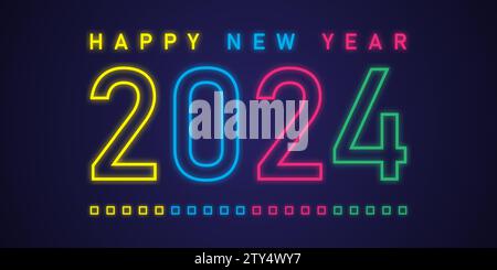 2024 Happy New Year Hintergrund Stock Vektor