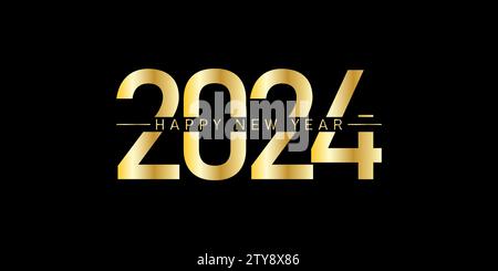 2024 Happy New Year Hintergrund Stock Vektor