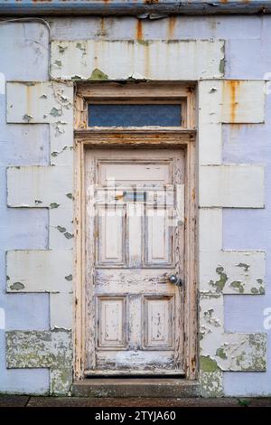 Alte, Abgenutzte Holztür. Schottland Stockfoto