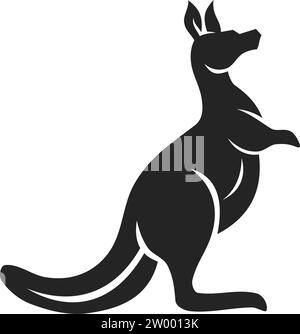 Känguru Logo Vorlage isoliert. Markenidentität. Symbol abstrakte Vektorgrafik Stock Vektor