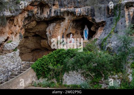 Cova de Lourdes, Cova des Coloms, Santa Eugenia, Mallorca, balearen, Spanien Stockfoto