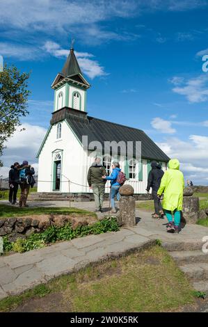 Thingvellir Kirche im Thingvellir Nationalpark, Island Stockfoto