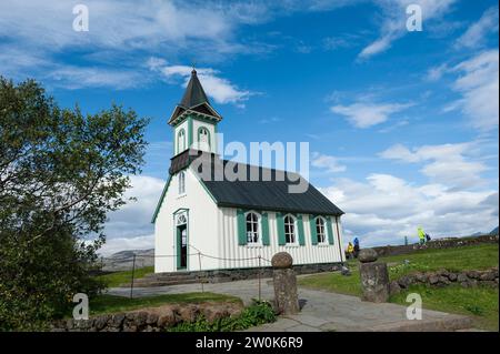 Thingvellir Kirche im Thingvellir Nationalpark, Island Stockfoto