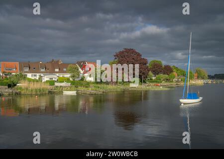 Bucht der Schlei, historische Fischersiedlung Holm, Schleswig-Holstein, Deutschland Stockfoto