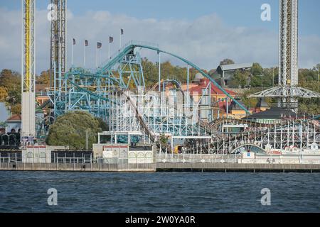 Achterbahn, Vergnügungspark Gröna Lund, Djurgarden, Stockholm, Schweden Stockfoto