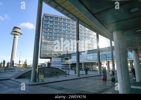 Tower, Clarion Hotel, Arlanda Airport, Stockholm, Schweden Stockfoto