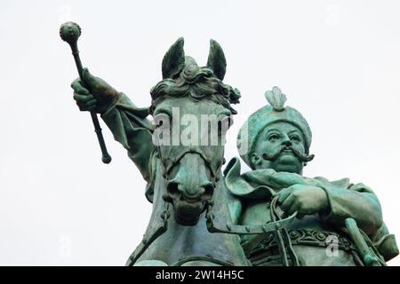 14.01.2023: Denkmal des Königs Jan III. Sobieski in Danzig. Polen Stockfoto