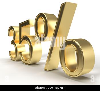 3D-ABBILDUNG 35 % Gold Stockfoto