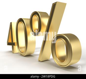 3D-ABBILDUNG 40 % Gold Stockfoto