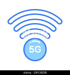 Die 5G-Netzwerktechnologie signalisiert das Vektordesign im trendigen Stil und ist einsatzbereit Stock Vektor