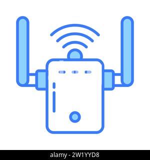 Eine Ikone des wlan-Modems im trendigen Stil, Vektor des Internet-Routers im trendigen Stil Stock Vektor