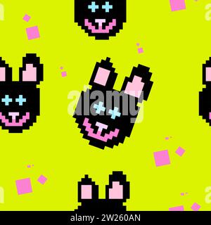 Pixelbilder mit nahtlosem Muster Stock Vektor