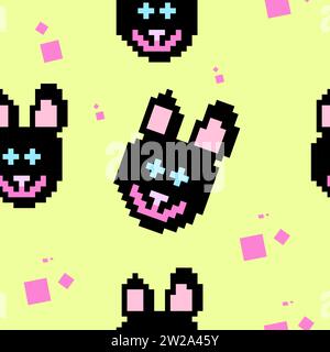 Pixelbilder mit nahtlosem Muster Stock Vektor