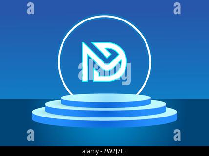 Blaues MD-Logo-Zeichen. Vektor-Logo für Unternehmen. Stock Vektor