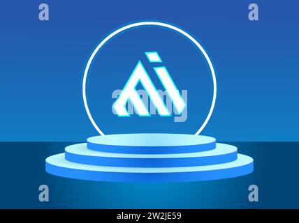 Blaues MI-Logo-Zeichen. Vektor-Logo für Unternehmen. Stock Vektor