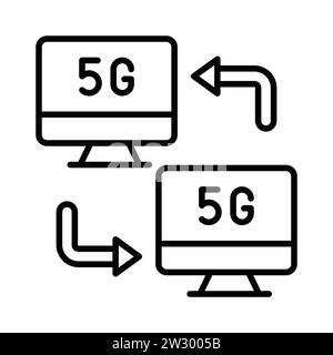 Sehen Sie sich dieses sorgfältig gestaltete 5G-Netzwerk-Symbol im trendigen Stil an, Premium-vecto Stock Vektor