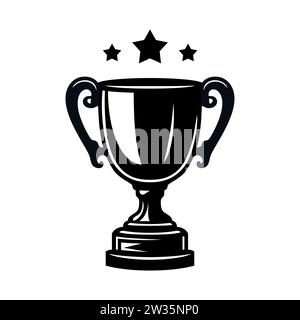 Siegerpokal-Symbol. Champion-Trophäe, Sport-Auszeichnung. Siegerpreis, Siegerfeier Siegerkonzept isoliert auf weißem Hintergrund. Belohnung Stock Vektor