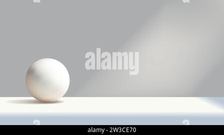 Realistischer Ball mit sanften Schatten-Illustration. Geometrische Formen, Kugelkugel, Kunst. Vektorsymbole Stock Vektor