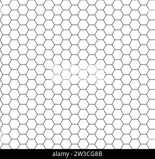 Wabenmuster, schwarze und weiße Sechseckfliesen, nahtlose, wiederholbare Textur Stock Vektor
