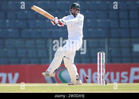 Nurul Hasan Shohan, Bangladesch-New Zealand First Test Day Four im Sylhet International Cricket Stadium, Lakkatura, Banglades Stockfoto