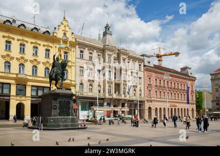 Ban Josip Jelacic Platz, Zagreb, Kroatien Stockfoto