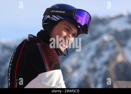 Madonna Di Campiglio, Italien. Dezember 2023. Madonna di Campiglio - Skilaufen, Madonna di Campiglio, Herren Slalom, Alex Vinatzer Italiens, 21. Dezember, 2023. Foto Felice Calabro' Editorial Usage Only Credit: Independent Photo Agency/Alamy Live News Stockfoto