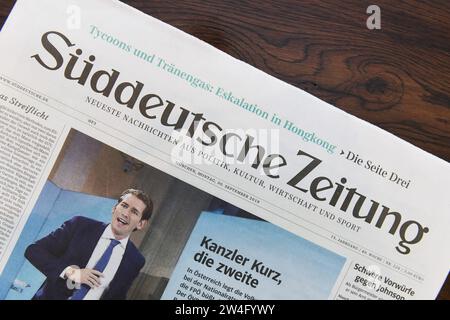 Tageszeitung der Süddeutschen Zeitung". Stockfoto