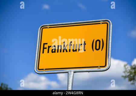 Ortseingangsschild, Frankfurt/Oder, Brandenburg, Deutschland Stockfoto
