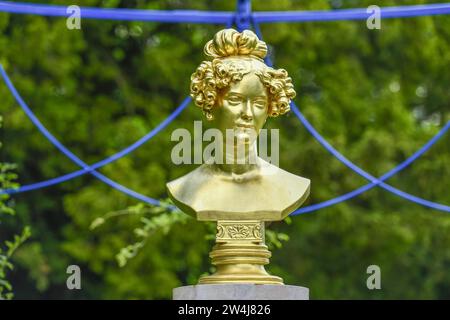 Büste der Henriette Sontag, Fürst-Pückler-Park Branitz, Cottbus, Brandenburg, Deutschland Stockfoto