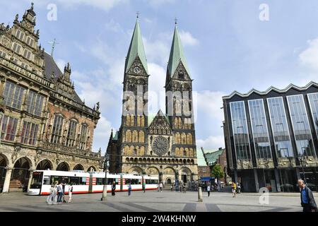 Altes Rathaus, Dom St. Petri, Bremische Bürgerschaft, Marktplatz, Bremen, Deutschland Stockfoto