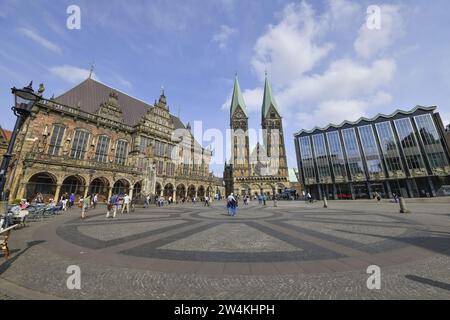 Altes Rathaus, Dom St. Petri, Bremische Bürgerschaft, Marktplatz, Bremen, Deutschland Stockfoto