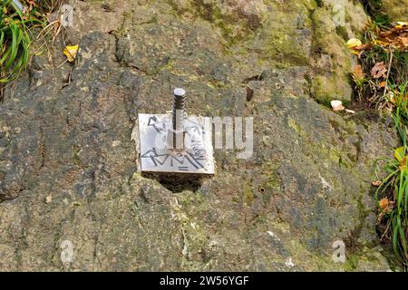 Detail, Felsschmelze, auf dem Eselweg nach Drachenfels, Königswinter, Nordrhein-Westfalen, Deutschland Stockfoto