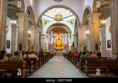 Marienstatue, Virgen de Canelaria, Schutzpatronin des Kanarischen Archipels, Basilica de Nuestra Senora de la Candelaria Stockfoto